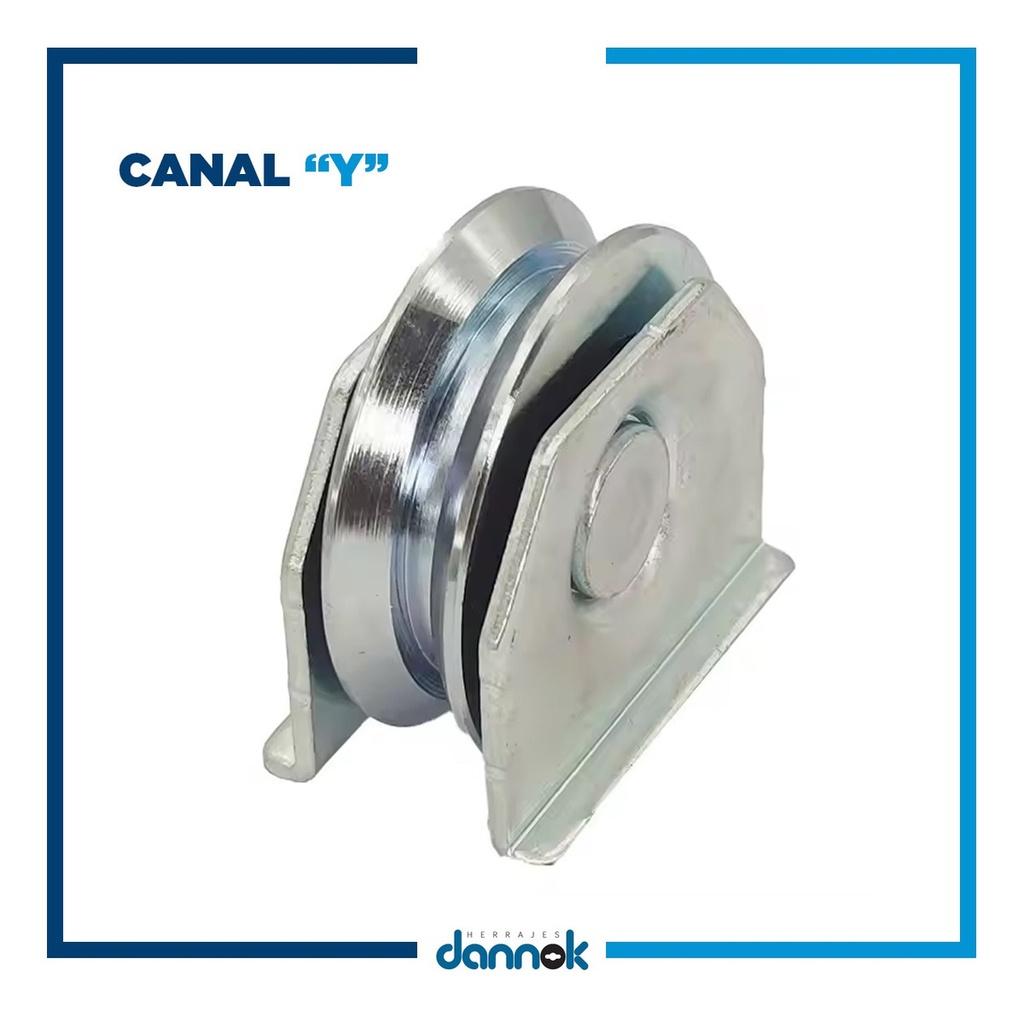 RUEDA PORTON CORREDIZO 70mm CANAL "Y" C/ SOP CHAPA DANNOK x 2u.