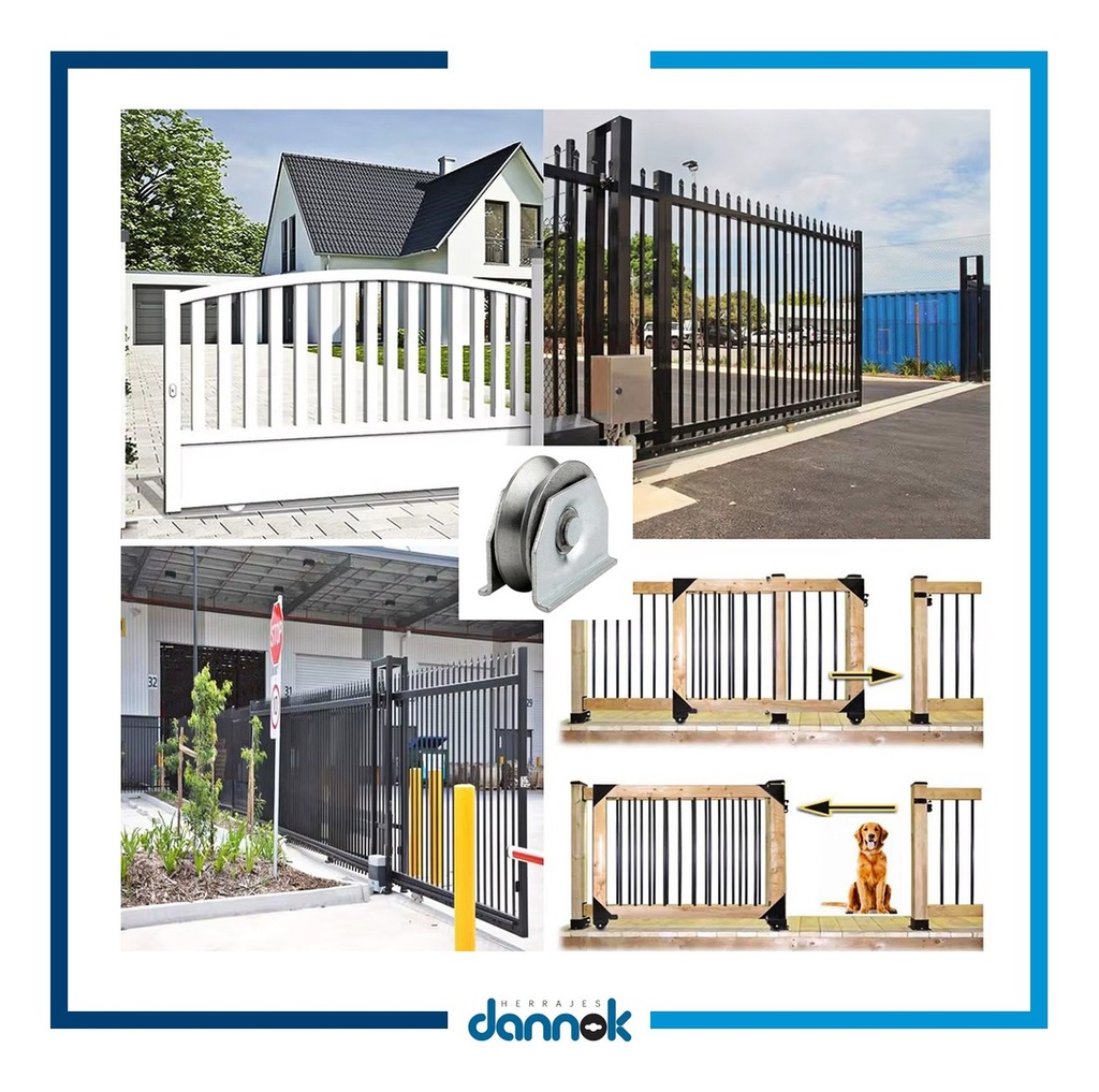 RUEDA PORTON CORREDIZO 70mm CANAL "Y" C/ SOP CHAPA DANNOK x 2u.