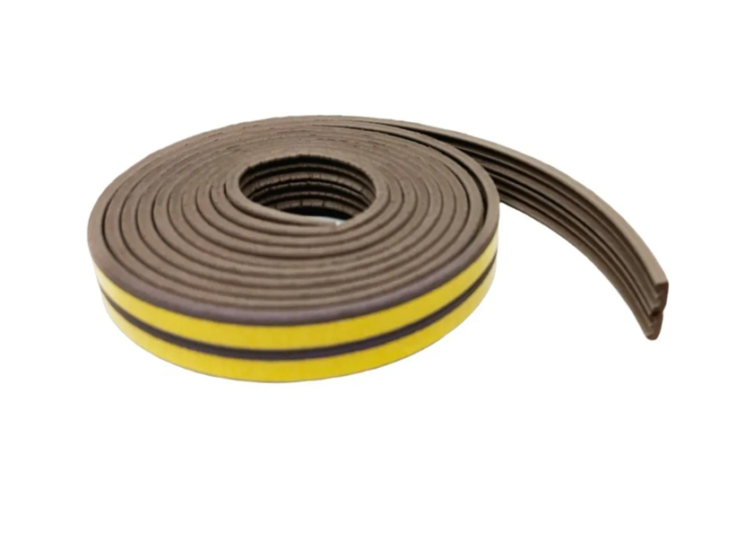 BURLETE AUTOADHESIVO MODELO "E" GOMA 5,2 mts MARRON