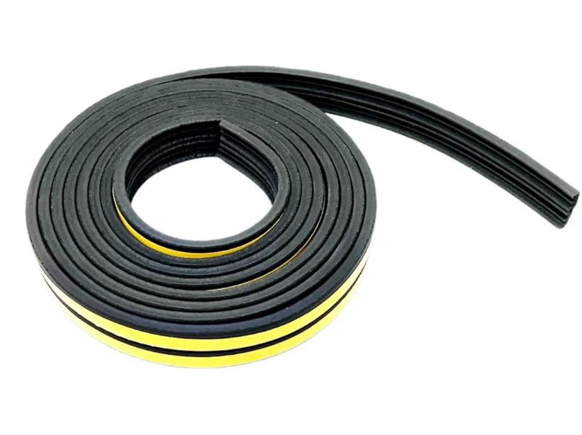 BURLETE AUTOADHESIVO MODELO "E" GOMA 5,2 mts NEGRO