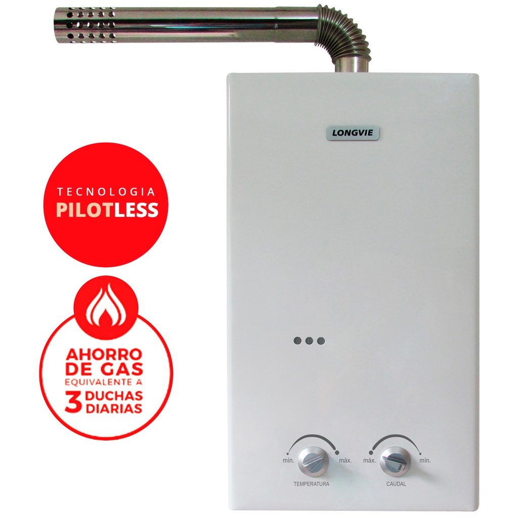 CALEFON A GAS PILOTLESS 11LTS TIRO FORZADO SIN LLAMA PILOTO E.E