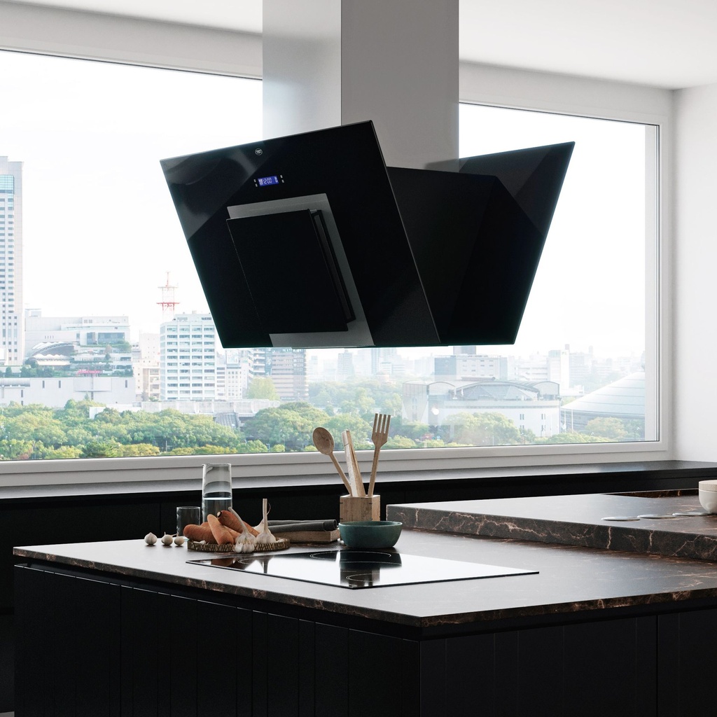 CAMPANA ISLA ESPEJO 60cm 3 VELOCIDADES CON MOTOR ACERO