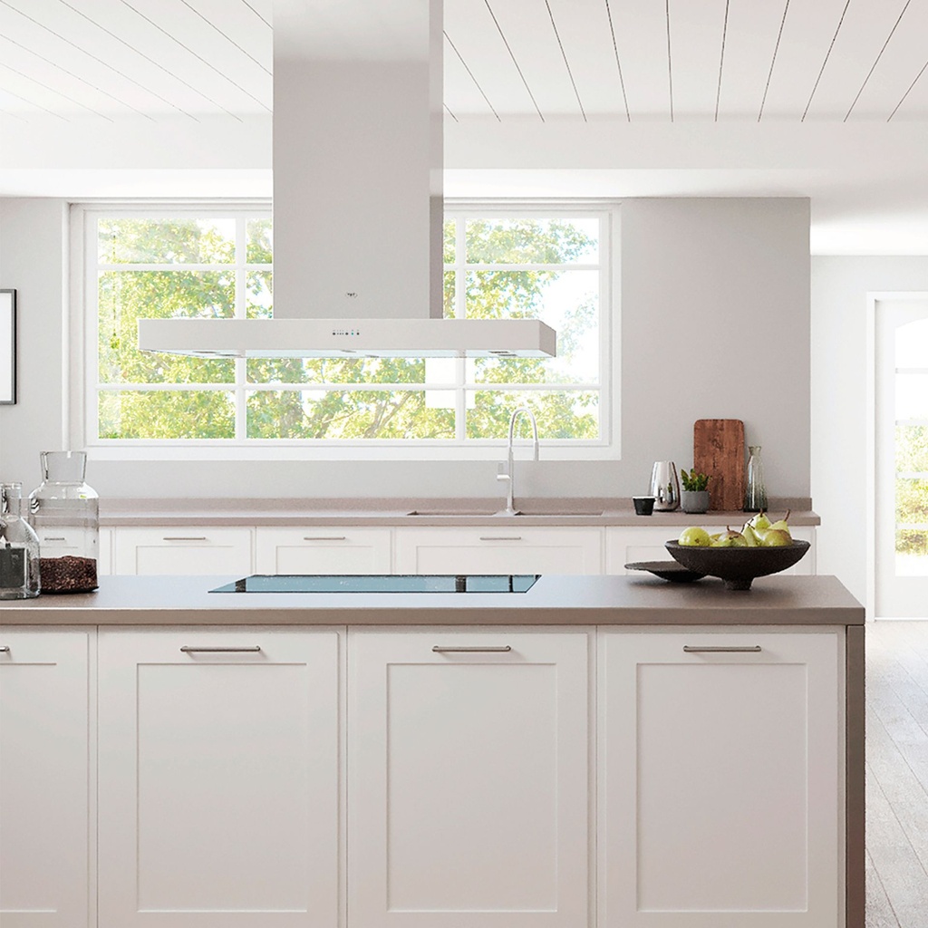 CAMPANA ISLA LT 90cm 3 VELOCIDADES CON MOTOR ACERO