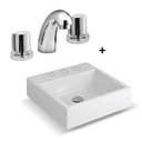 COMBO BACHA APOYO DECA L.73 + BICOMANDO VIVA CROMO PICO FUNDIDO