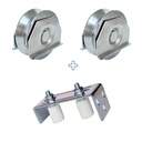 COMBO RUEDA PORTON 50mm C/SOP X2 + ESTABILIZADOR DANNOK