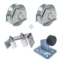 COMBO RUEDA PORTON 70mm C/SOP X2 + ESTABILIZADOR + TOPE DANNOK