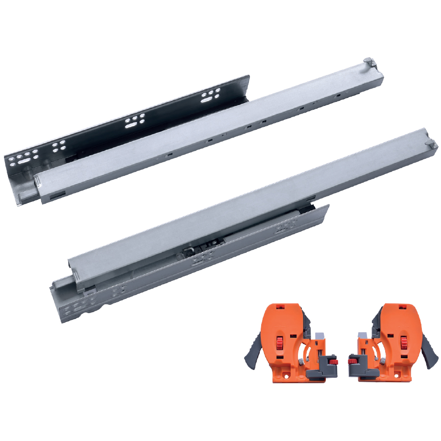 CORREDERA OCULTA 30kg C. SUAVE REG 3D 400mm ZINC