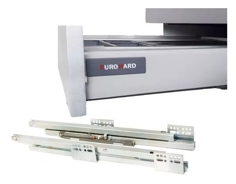 CORREDERA OCULTA PUSH OPEN 500mm C/LAT GRIS x1u.