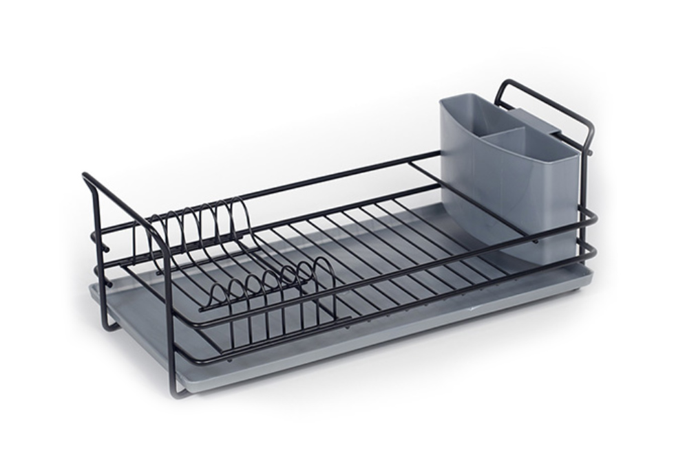 ESCURREPLATOS DE APOYAR CON CUBIERTERO PLASTICO NEGRO 4002/N