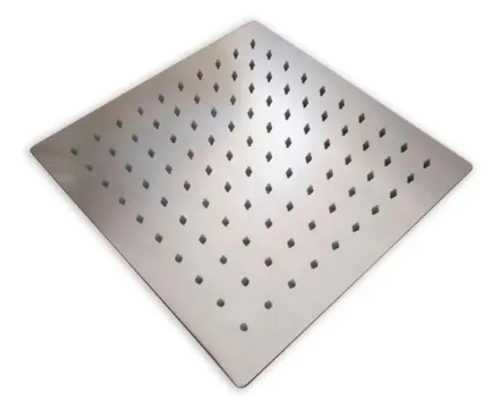 FLOR DE DUCHA CUADRADO 8"" - DIAMETRO 200 MM - ACERO INOXIDABL