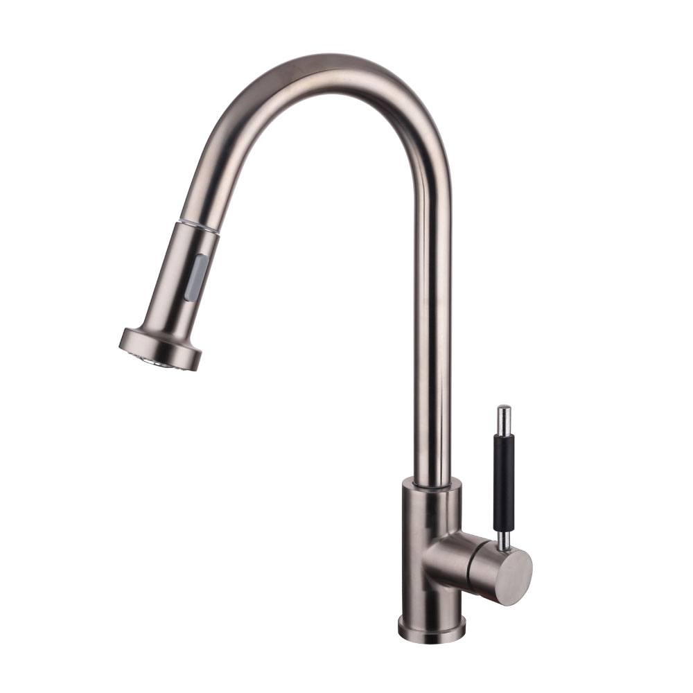 GRIFERIA COCINA GOURMET MESADA ACERO INOXIDABLE CON ROCIADOR