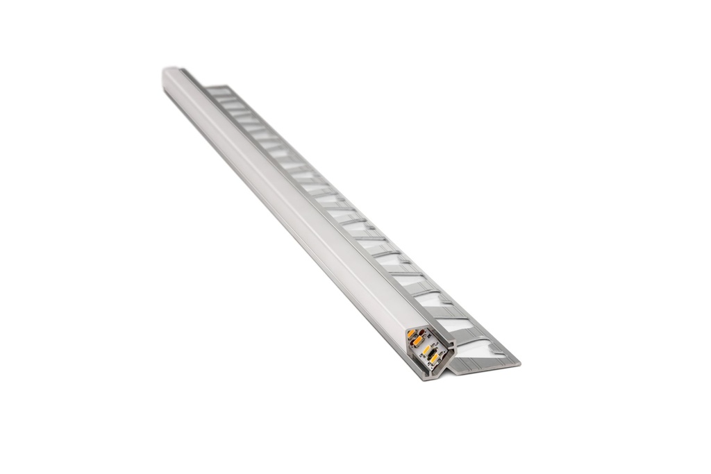 GUARDACANTO LED QUADRA DUO 2.50m ALUMINIO CROMO MATE