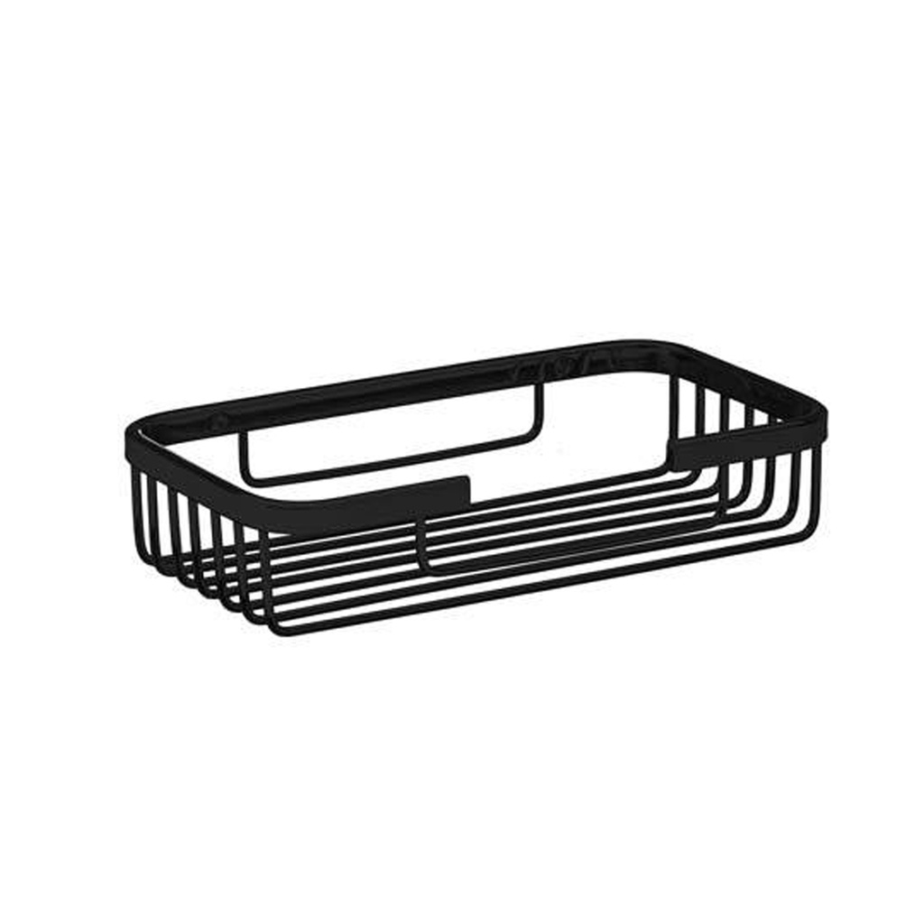 JABONERA REJILLA RECTANGULAR NEGRO 130x105x30mm