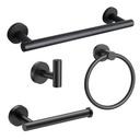 KIT 4 PIEZAS PARA BAÑO NEGRO MATE DANNOK