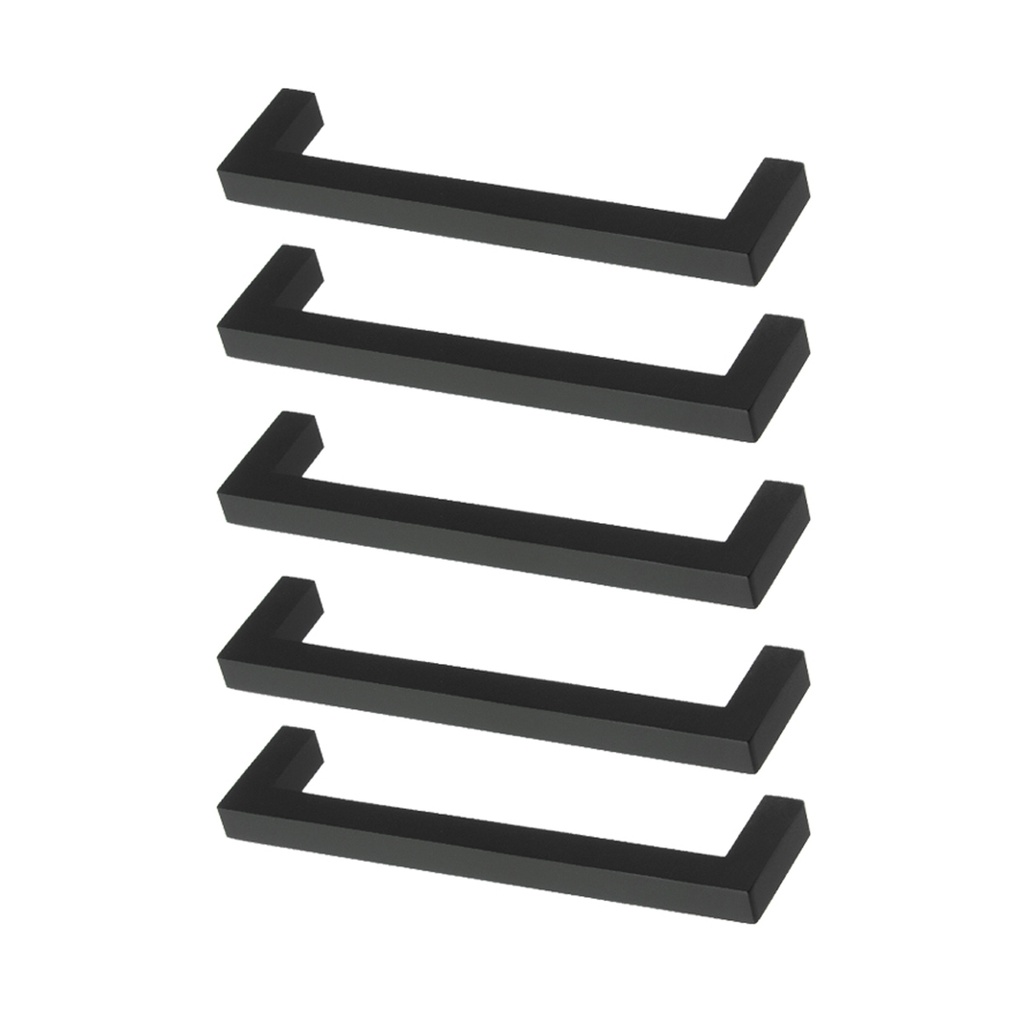 MANIJA "U" RECTA NEGRO 10x128mm PACK X 5u.