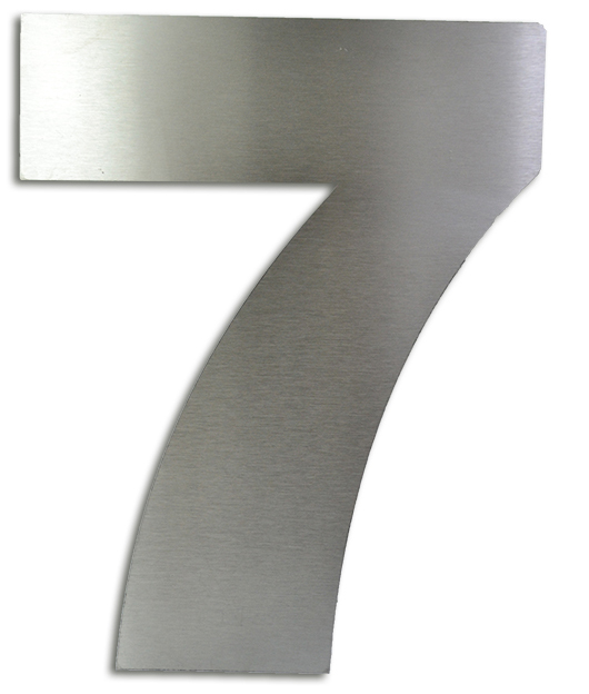 NUMERO CLASICO 7 DE 250 MM ACERO INOXIDABLE