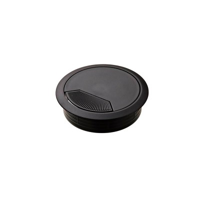 PASACABLE REDONDO CON TAPA GIRATORIA 60Ø NEGRO