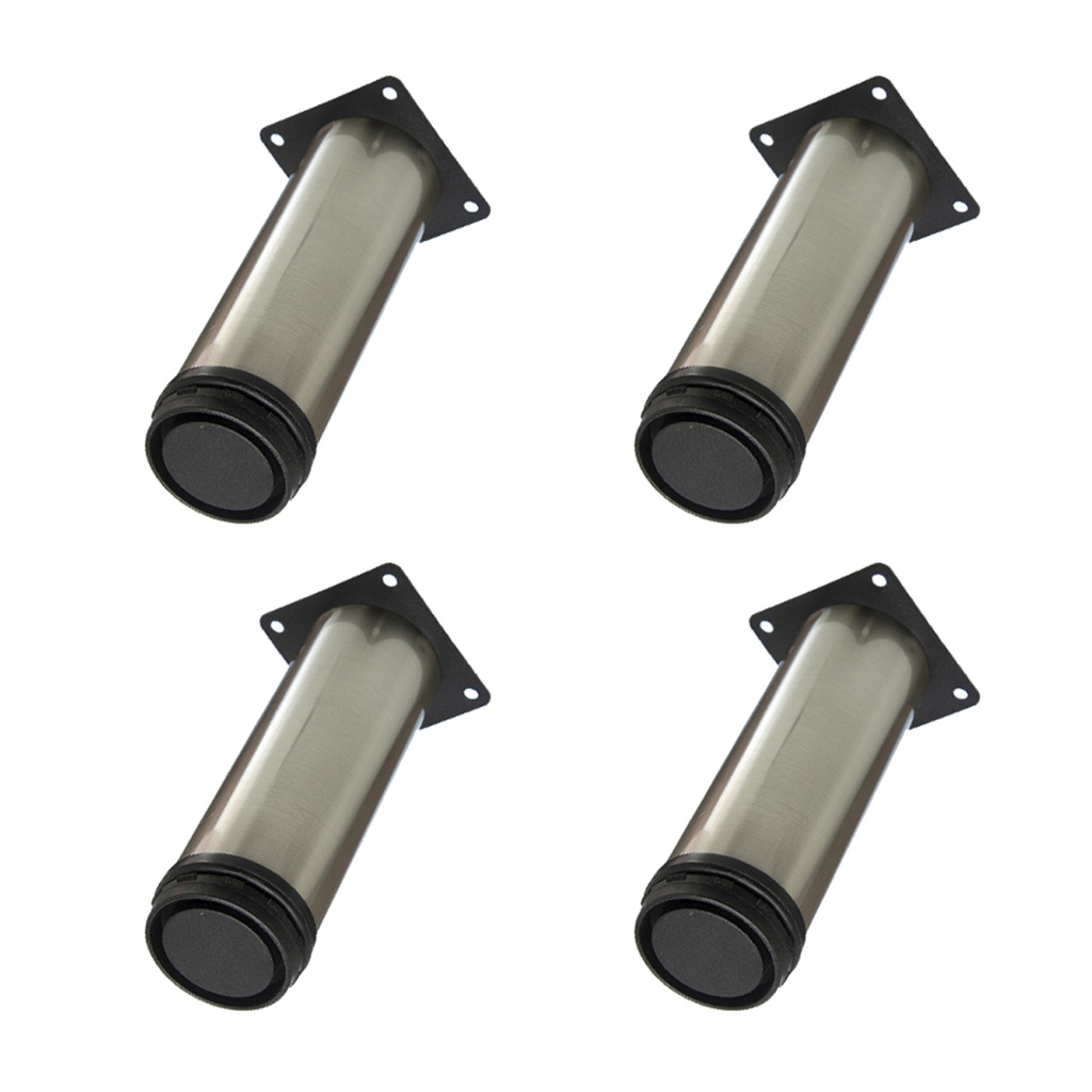 PATA CILINDRICA 10 CM REGULABLE INOX. PACK X 4u.