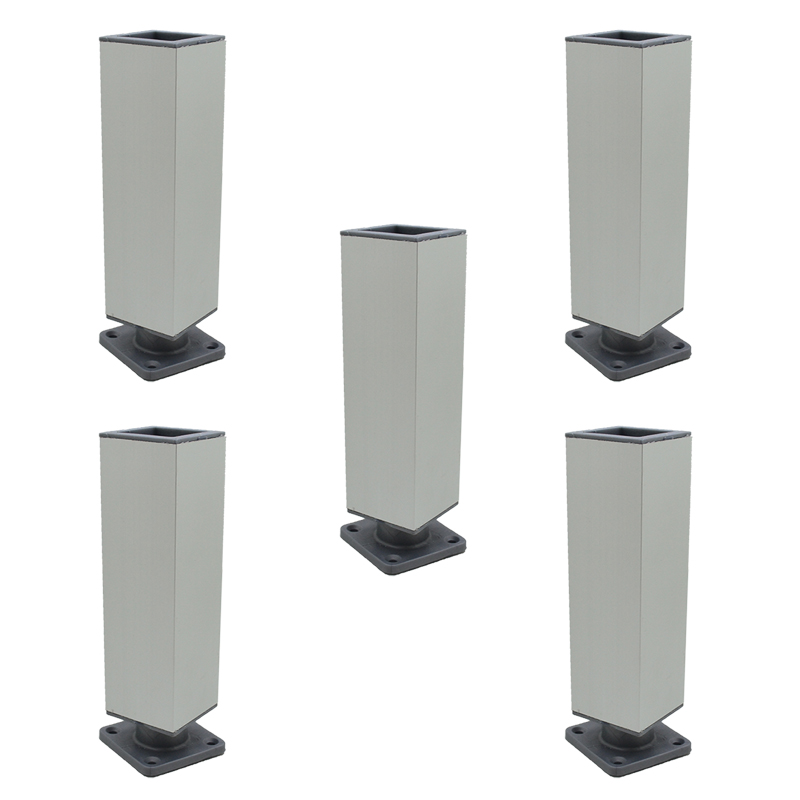 PATA CUADRADA 150mm ALUMINIO ANOD. 40X40 REGULABLE PACK X 5u.