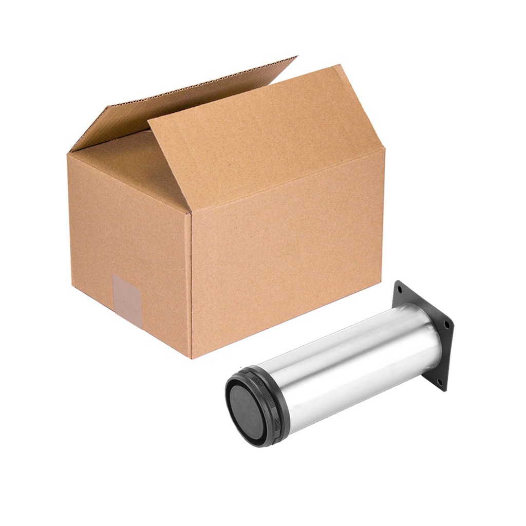 PATA MUEBLE SILLON 20cm REGULABLE ACERO CROMADO CAJA x 100u.