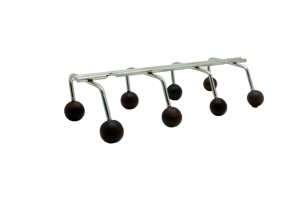 PERCHERO x 4 CROMADO CON MADERA x1u.