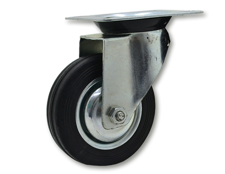 RUEDA CHAPA/GOMA GIRAT. 75mm