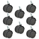 RUEDA NYLON DOBLE NEGRA 40mm 5/19" 13 PACK X 8u.