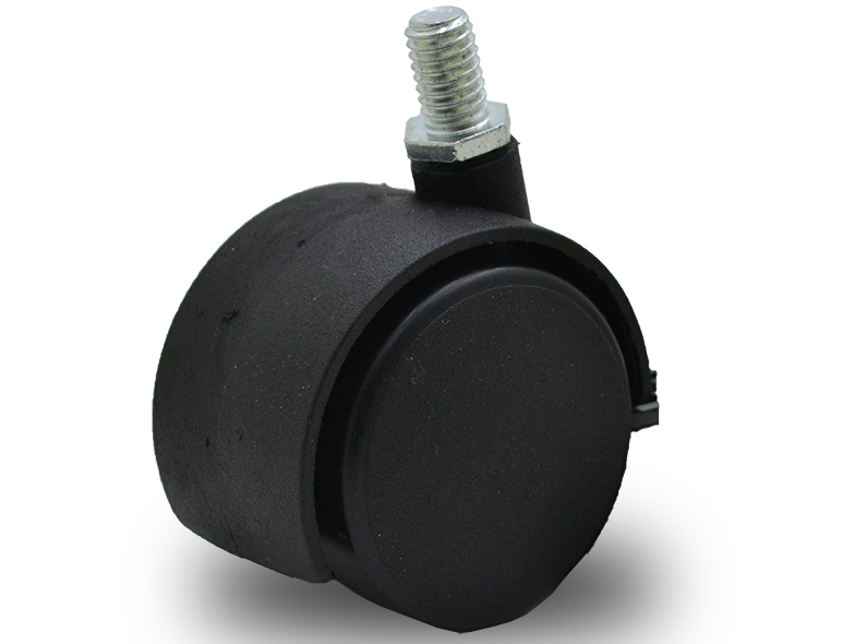 RUEDA NYLON DOBLE NEGRA 50mm 5/16"