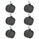 RUEDA NYLON DOBLE NEGRA 50mm 5/16" PACK X 6u.