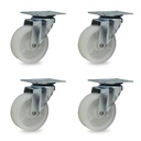 RUEDA POLIP GIRAT. 65mm PACK X 4u.