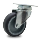 RUEDA PVC GRIS GIRAT. 100mm