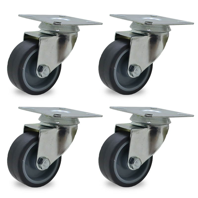 RUEDA PVC GRIS GIRAT. 50mm PACK X 4u.