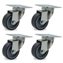 RUEDA PVC GRIS GIRAT. 50mm PACK X 4u.