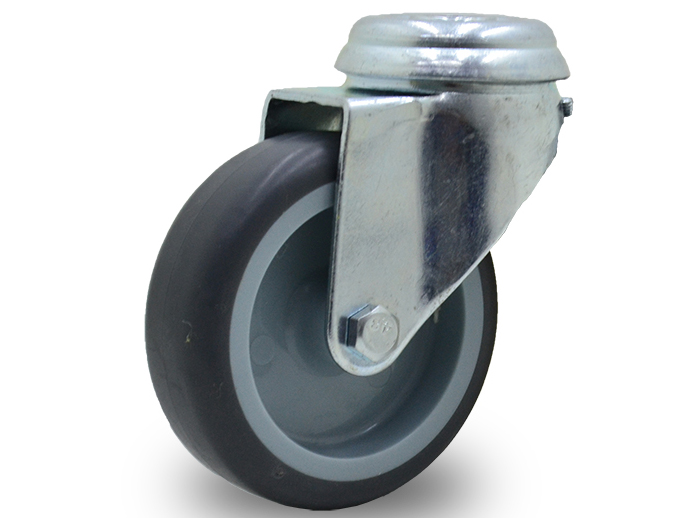 RUEDA PVC GRIS GIRAT. 75mm PAS