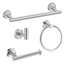 SET KIT ACCESORIOS PARA BAÑO 4 PIEZAS ACERO INOX DANNOK