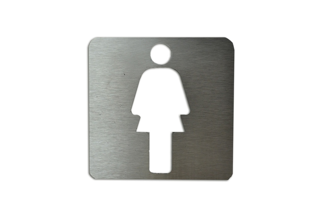SEÑAL MUJER 90X90MM ACERO INOXIDABLE