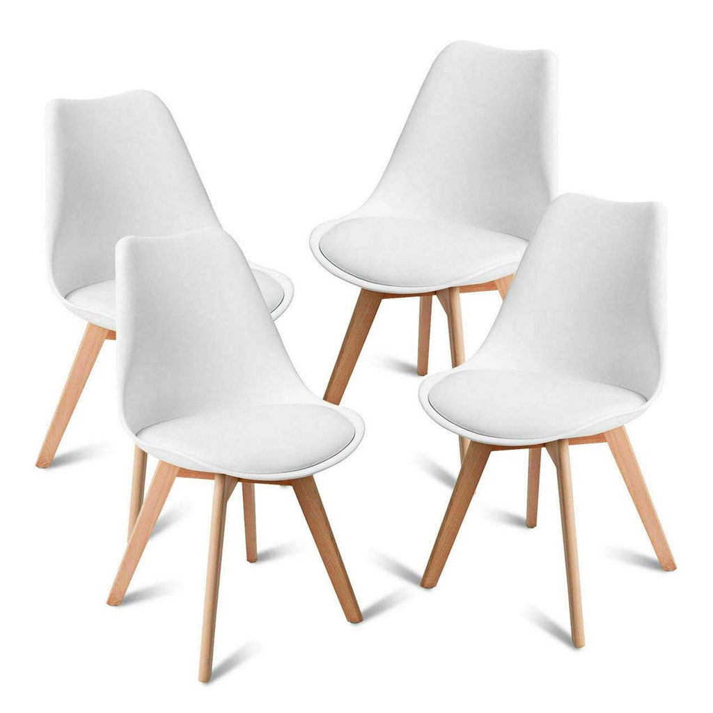 SILLA TULIP COLOR BLANCA COMBO X 4u.