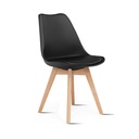 SILLA TULIP COLOR NEGRO ESTRUCTURA MADERA