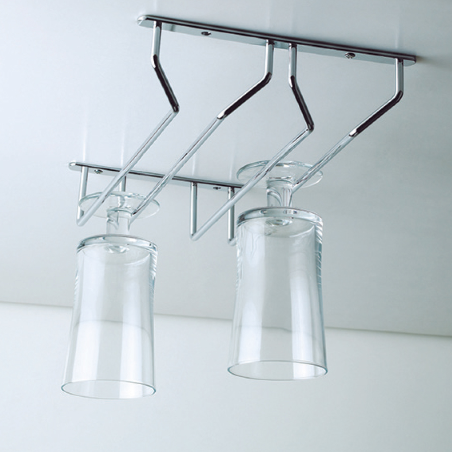 SOPORTE DE COPAS DOBLE SUPERIOR ACERO CROMADO