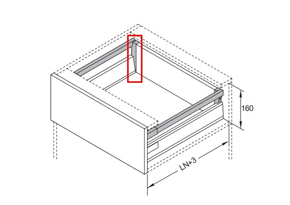 SOPORTE TRASERO PARA CORREDERAS OCULTAS 199mm BLANCO xPar
