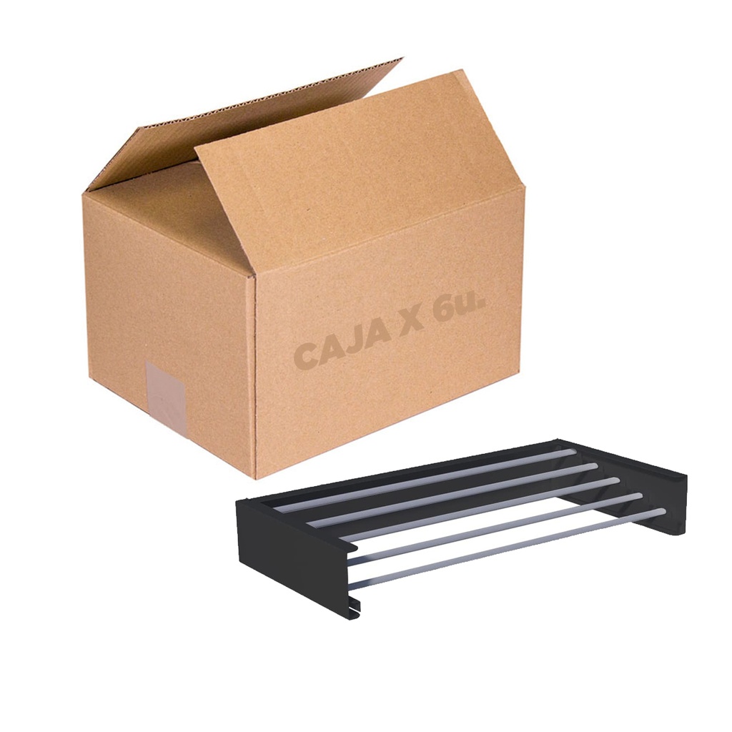 TENDER NEGRO PLEG PARED ACERO INOX/ALUM 80x10.5x40cm CAJA X 6u.