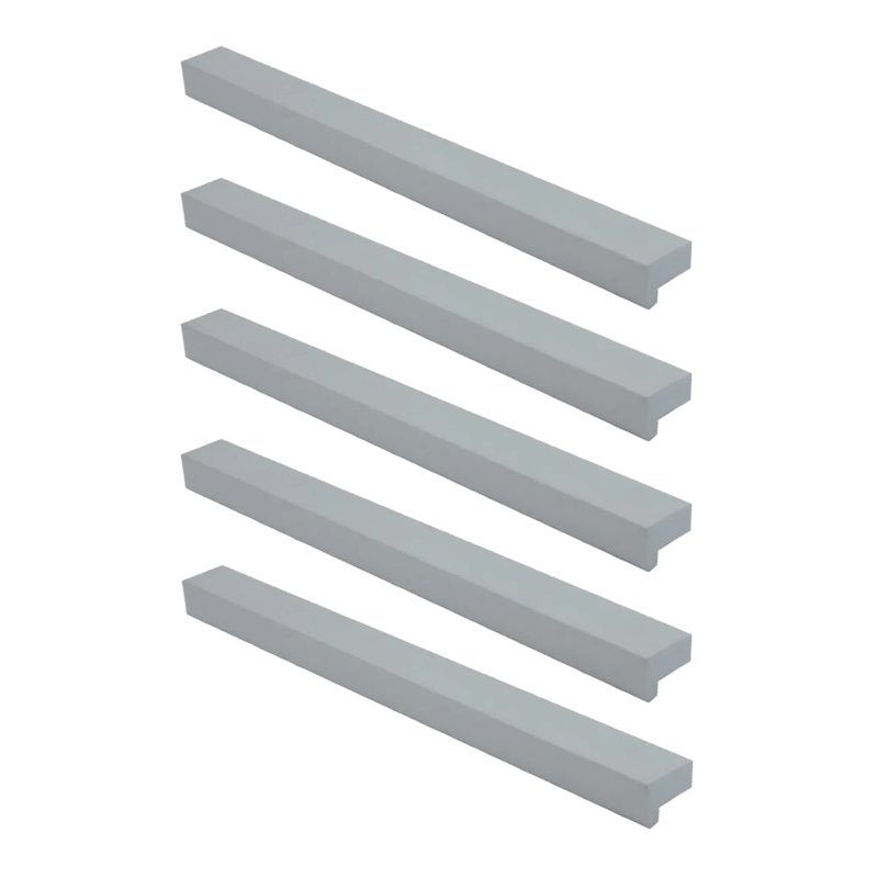 TIRADOR DE ALUMINIO 001 "L" 128mm ENTRE TORNILLOS PACK X 5u.