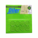 TOPE AUTOAD. CIRCULAR TRANSPARENTE MEDIANO - BLISTER x 8