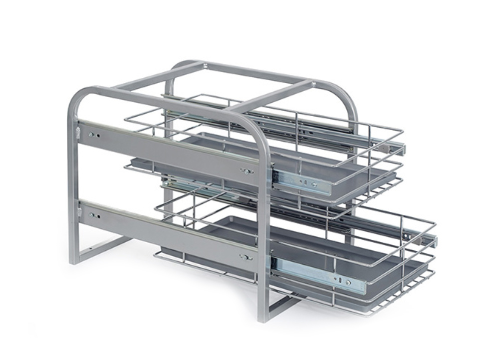 VERDULERO 2 CAJONES CON BANDEJA CROMO 3003/C