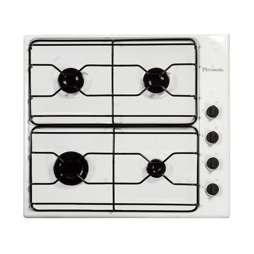 [MA.FLOR6736B] ANAFE A GAS CUATRO HORNALLAS DURPOX BLANCO LINEA ECO