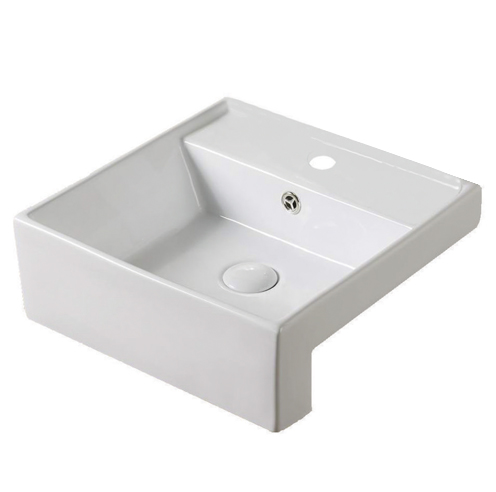 [PI.A173C] BACHA DE PORCELANA DE EMPOTRAR (con 1 AGUJERO) 410x410x150 mm