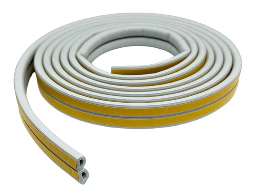 [BR.BUR-D-G] BURLETE AUTOADHESIVO MODELO "D" GOMA 5,2 mts GRIS