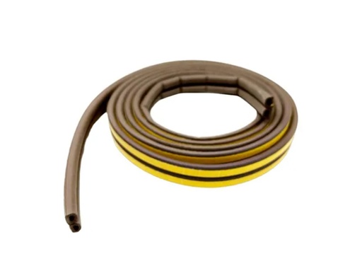 [BR.BUR-D-M] BURLETE AUTOADHESIVO MODELO "D" GOMA 5,2 mts MARRON