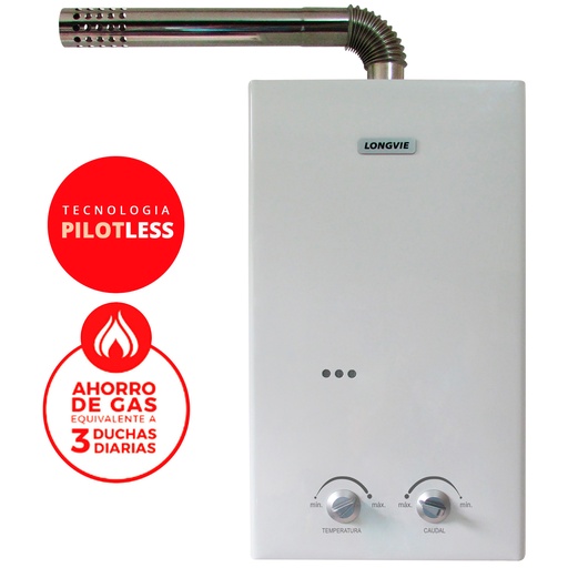 [LO.CPF11-N] CALEFON A GAS PILOTLESS 11LTS TIRO FORZADO SIN LLAMA PILOTO E.E