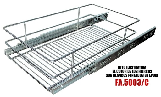 [FA.5003/C] CANASTO CAJON CON GUIA TELESCOPICA 505 CROMO 5003/C